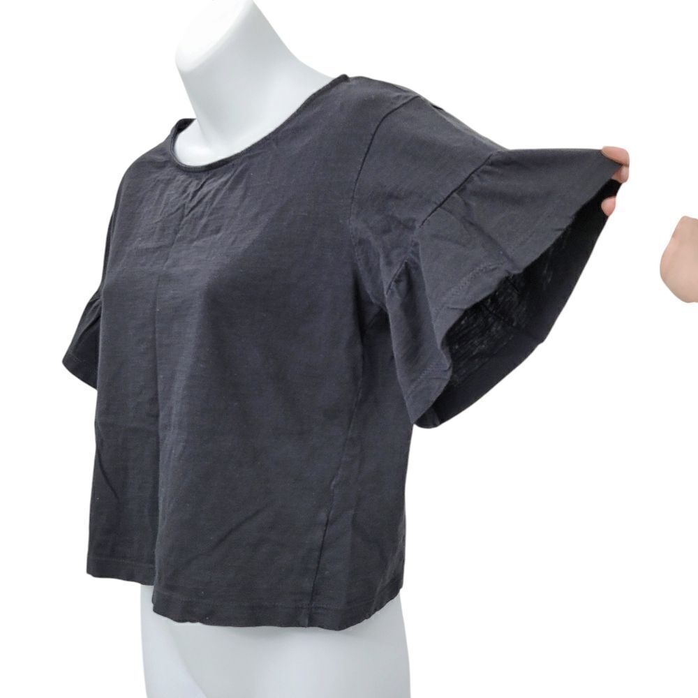 2/$20 Y2K Plain Black Top Blouse Size: M